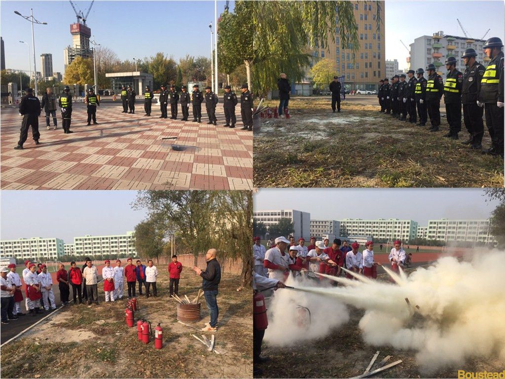 安全保卫部组织保安人员和食堂员工开展反恐、消防演练